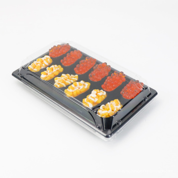 Japanese High-end Custom Disposable Plastic Takeaway Sushi Box with Transparent Lid